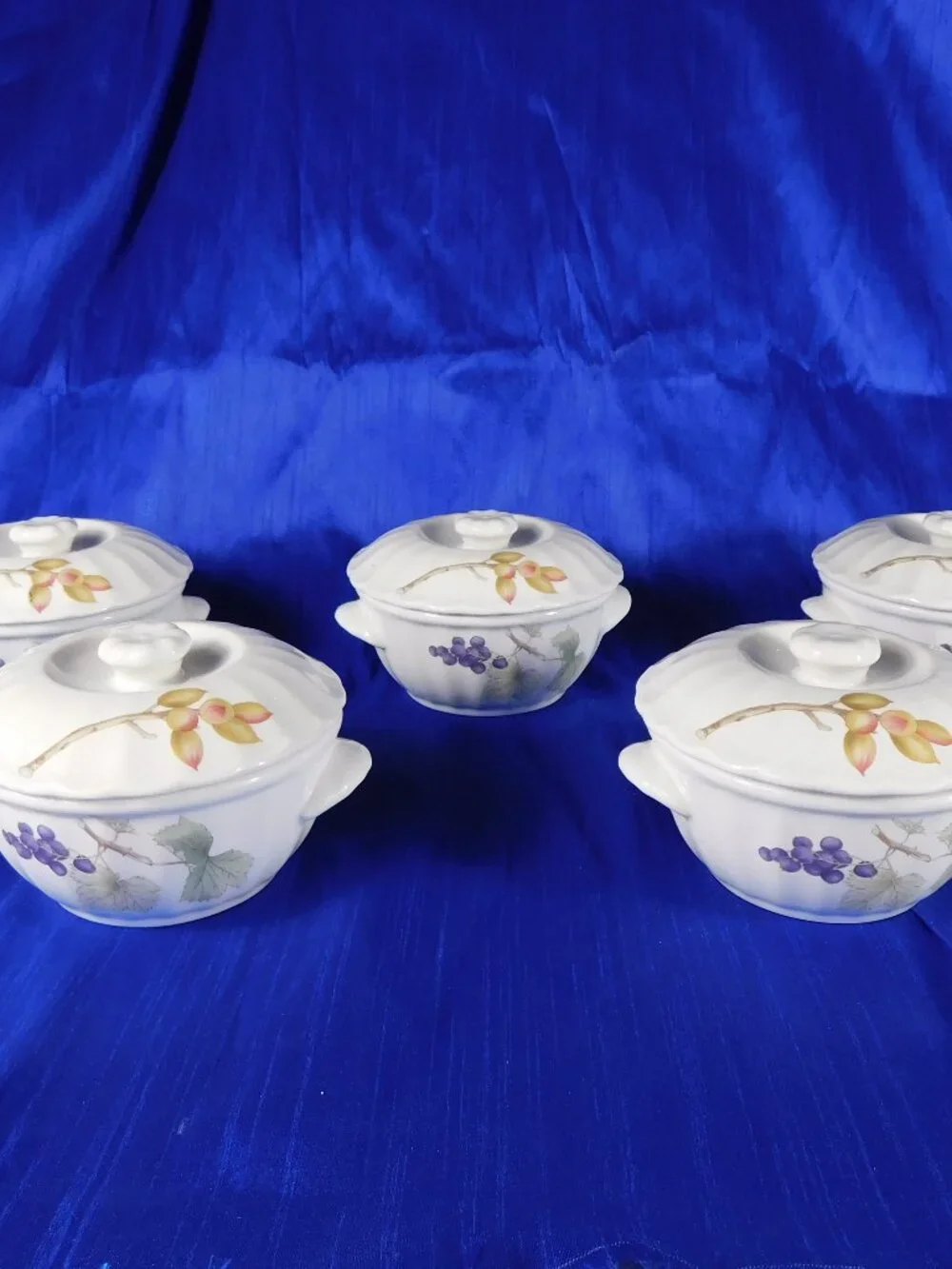 Set of Five Mikasa Belle Terre Individual Casserole Dishes with Lids # 27808
